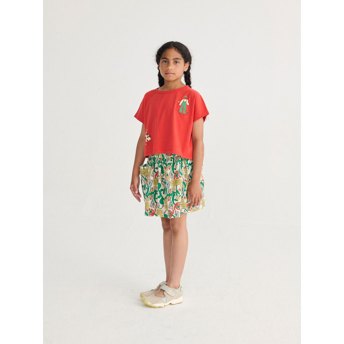 Bobo Choses Red Farm Adventure Cropped T-Shirt