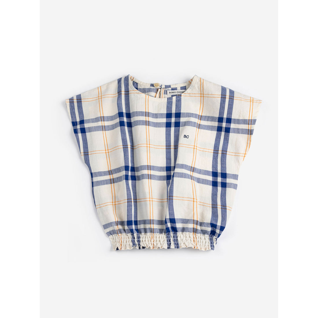 Bobo Choses Off White Fun Tartan Woven Top