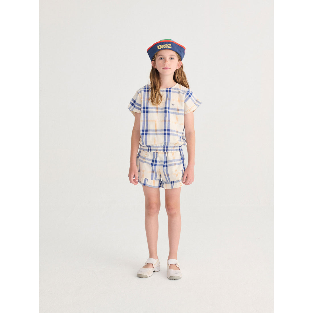 Bobo Choses Off White Fun Tartan Woven Top