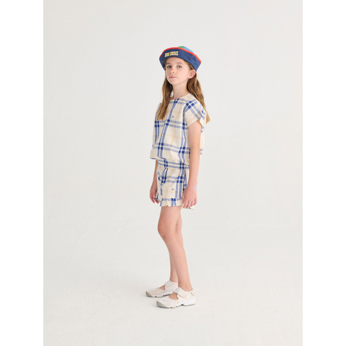 Bobo Choses Off White Fun Tartan Woven Top