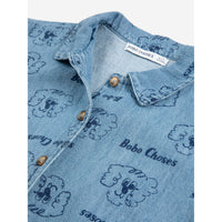 Bobo Choses Prussian Blue Dog All Over Denim Shirt