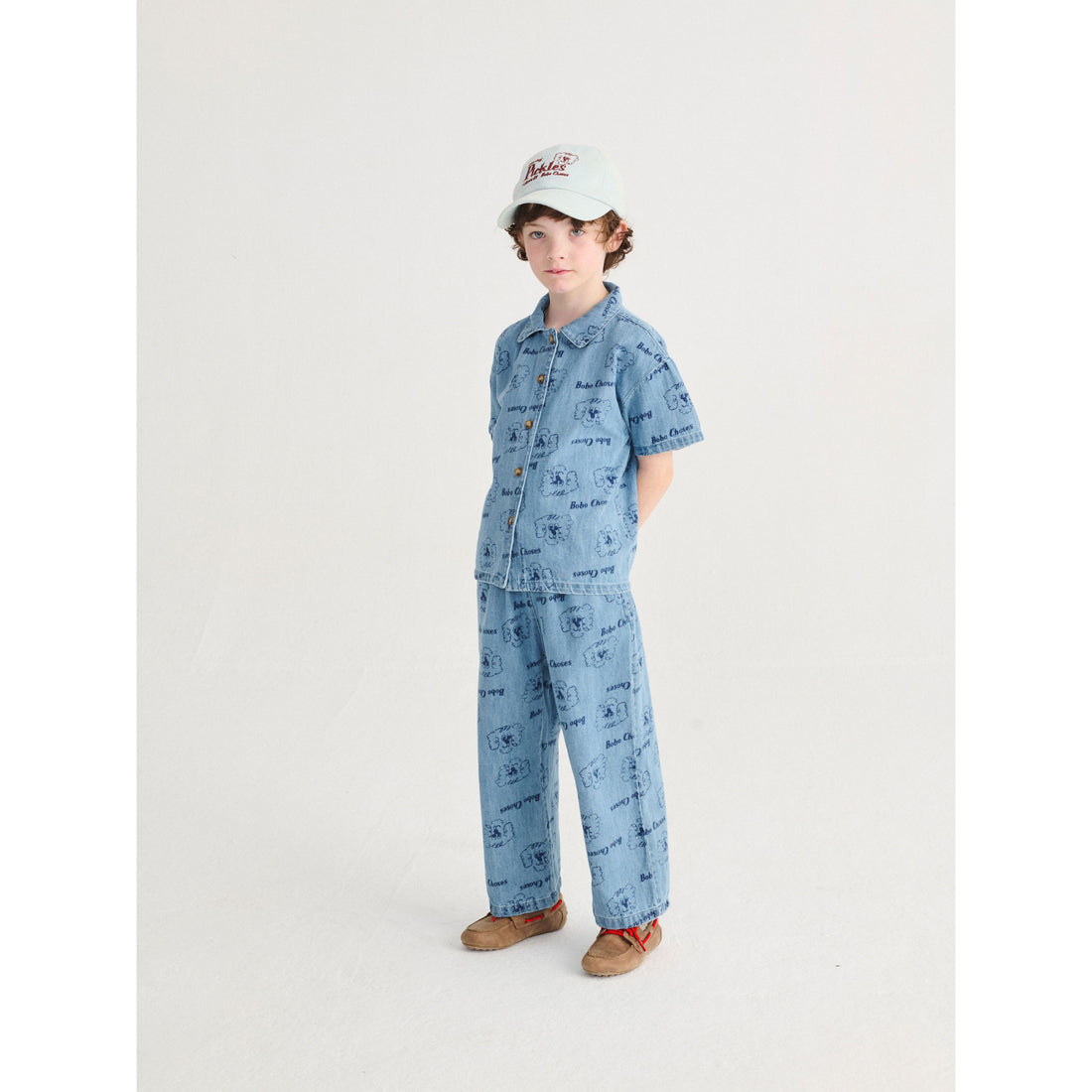 Bobo Choses Prussian Blue Dog All Over Denim Shirt