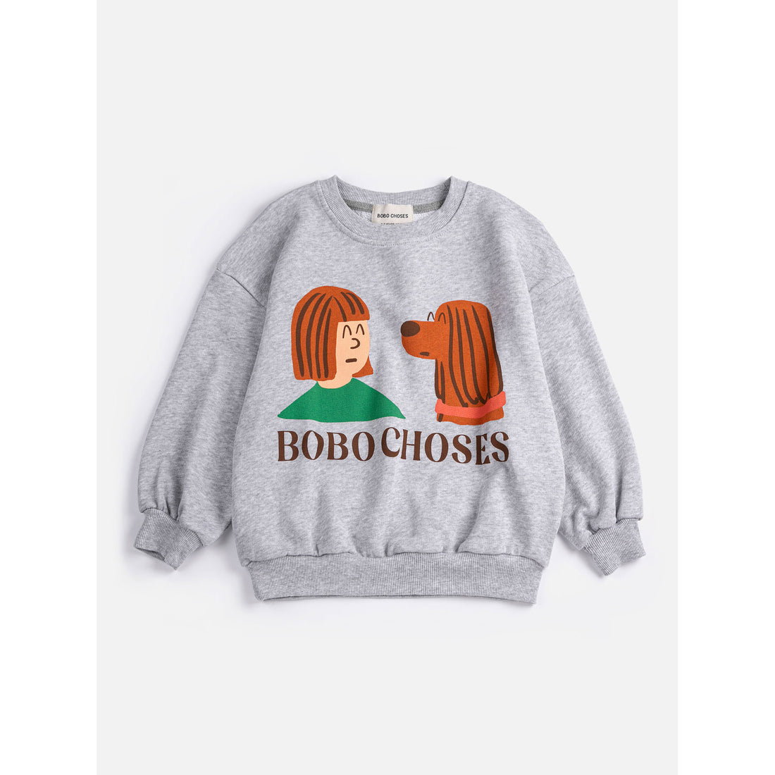 Bobo Choses Heather Grey Friends In A Pickle Sweatshirt