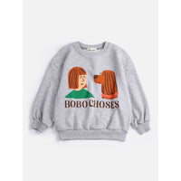 Bobo Choses Heather Grey Friends In A Pickle Sweatshirt