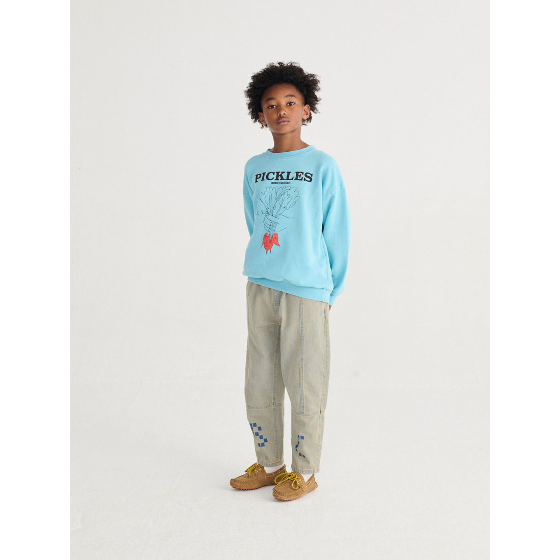 Bobo Choses Light Blue Vegetables Sweatshirt