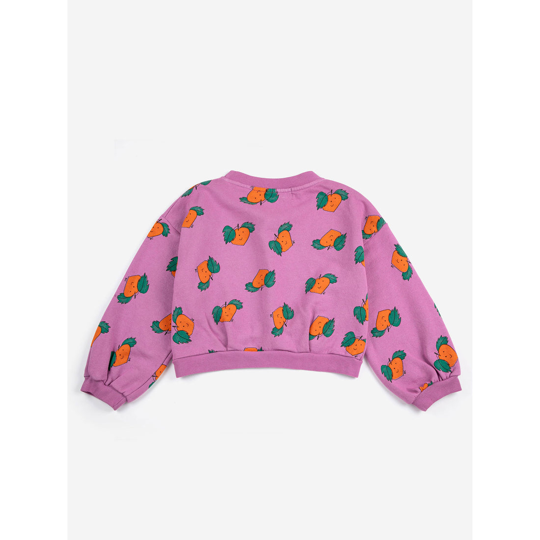 Bobo Choses Purple Tangerine All Over Cropped Sweatshirt