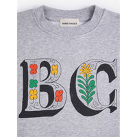 Bobo Choses Heather Grey Spring Letters Cropped Sweatshirt