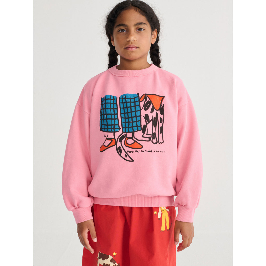 Bobo Choses Pink Dog Friendship Sweatshirt