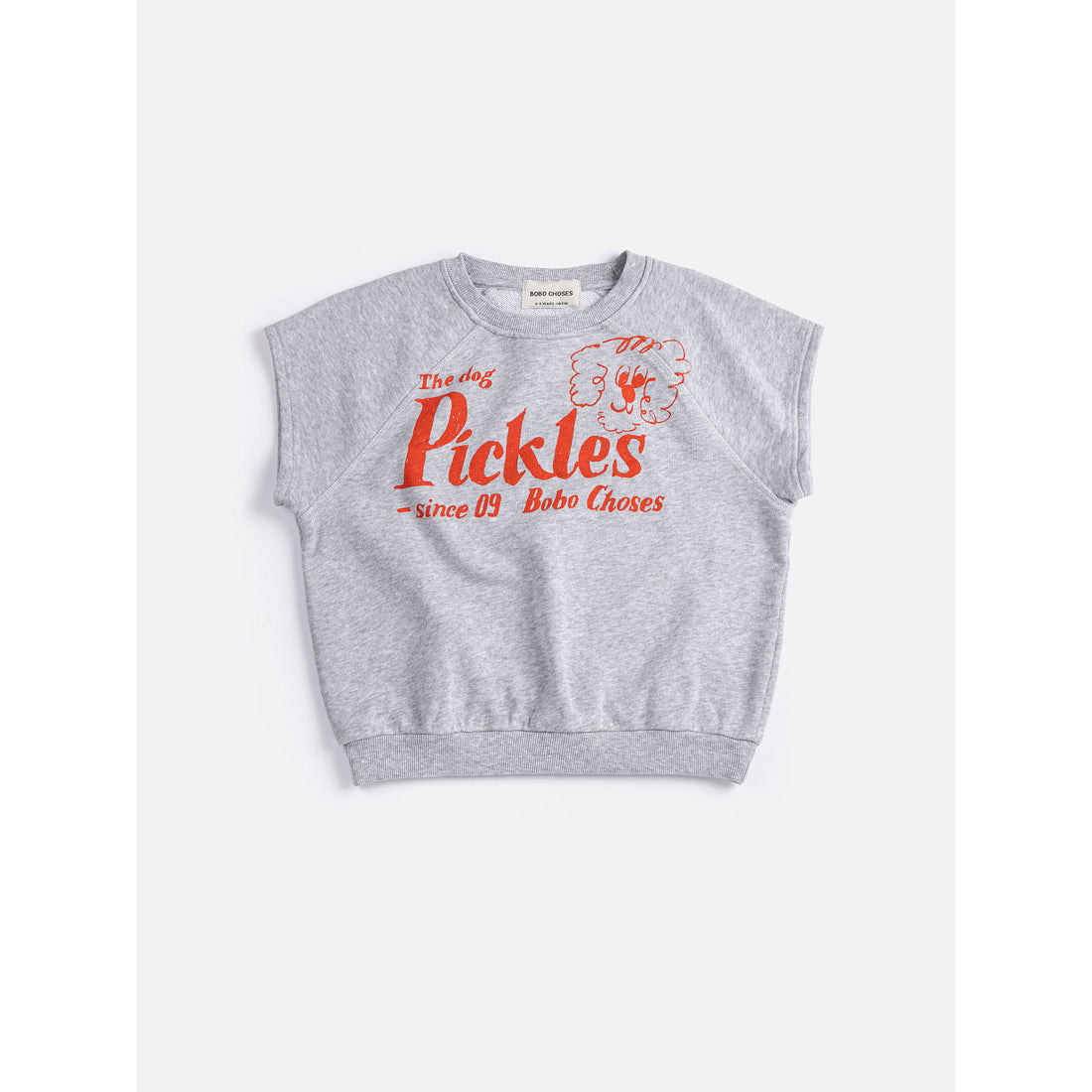 Bobo Choses Heather Grey Dog Sleeveless Sweatshirt
