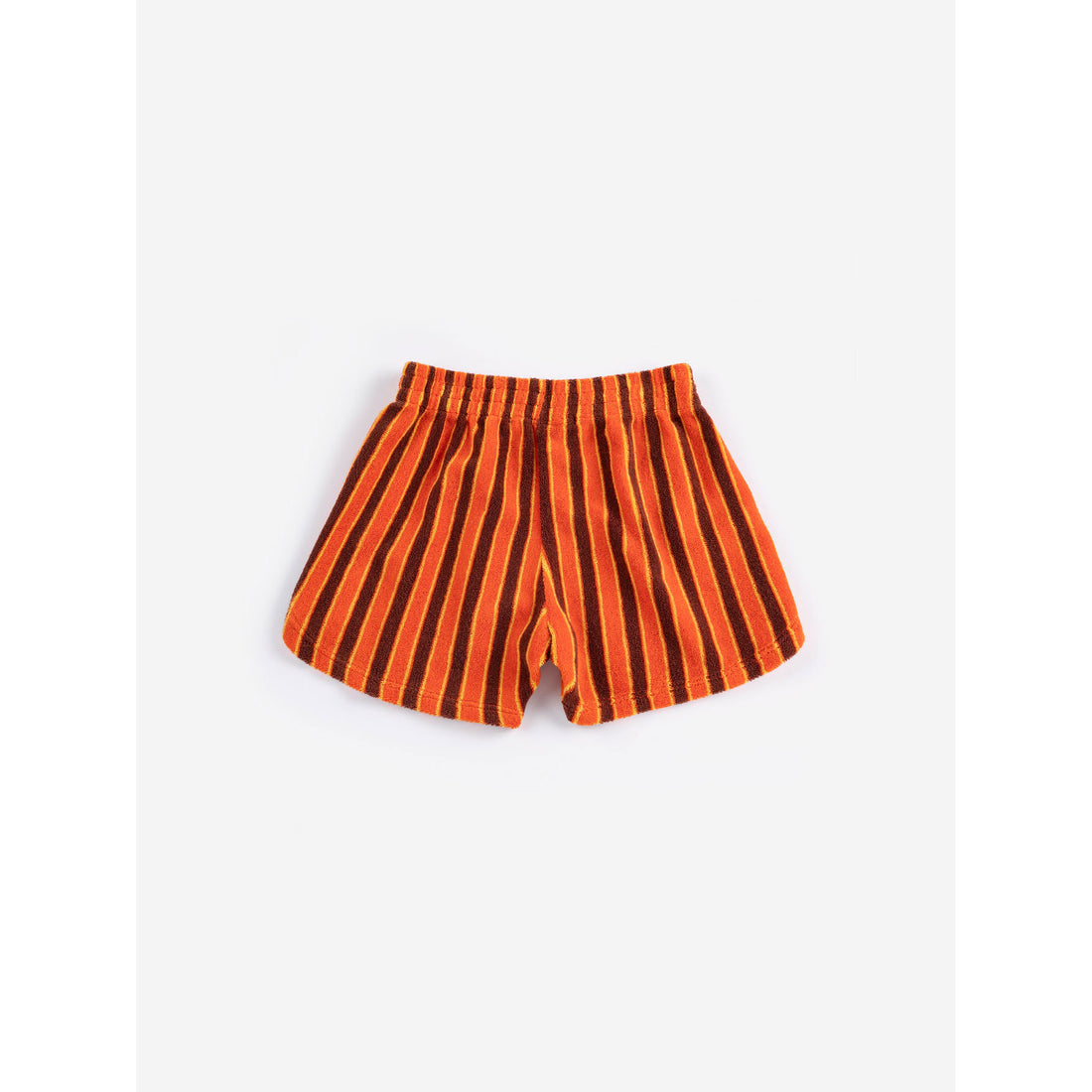 Bobo Choses Orange Striped Brick Terry Cloth Shorts