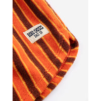 Bobo Choses Orange Striped Brick Terry Cloth Shorts
