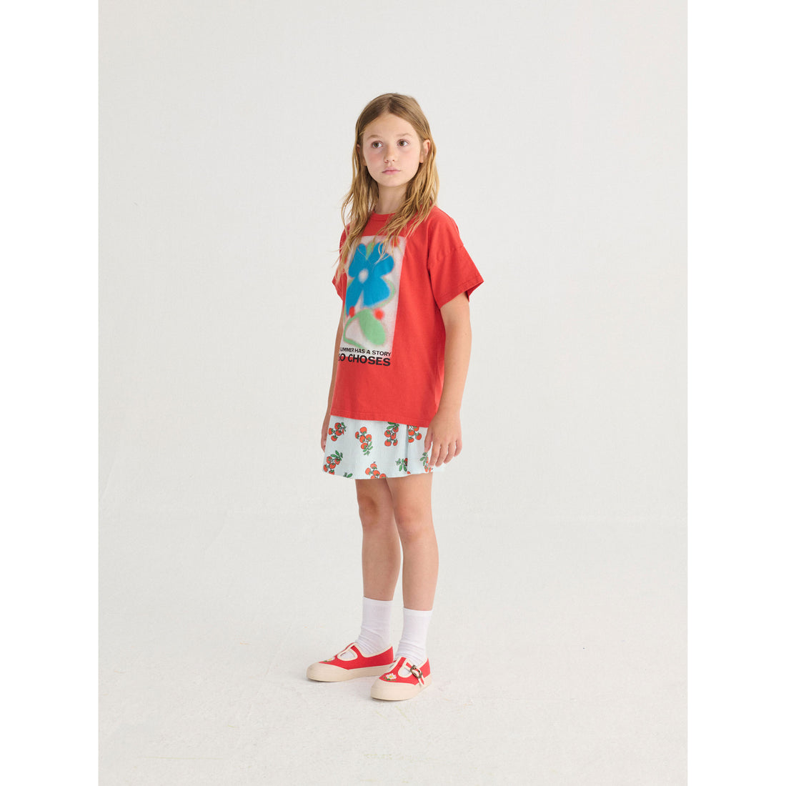 Bobo Choses Light Blue Tomatoes All Over Skirt