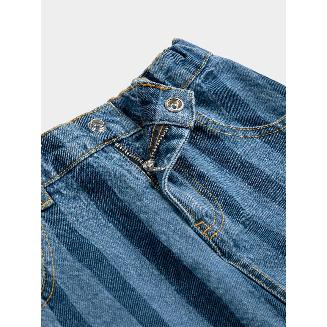 Bobo Choses Navy Blue Dog Striped Denim Skirt