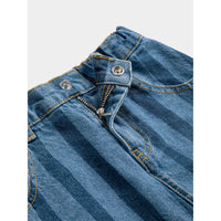 Bobo Choses Navy Blue Dog Striped Denim Skirt