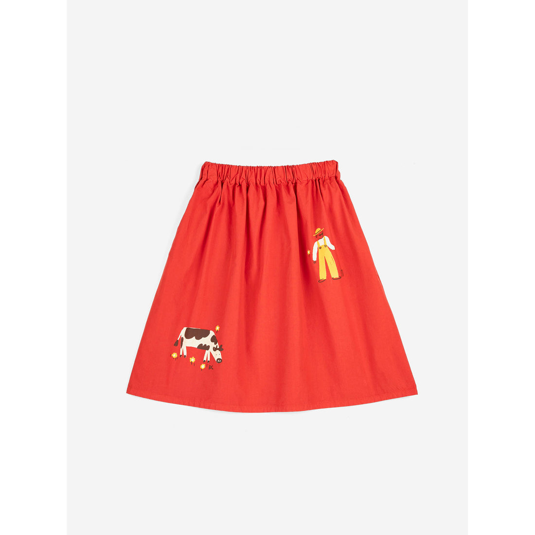 Bobo Choses Red Farm Adventure Woven Midi Skirt