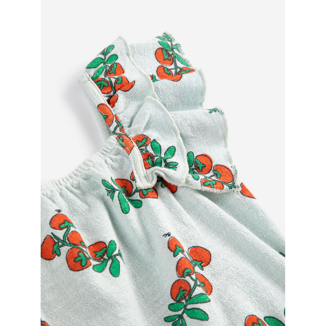 Bobo Choses Light Blue Tomatoes All Over Ruffled Dress