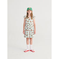 Bobo Choses Light Blue Tomatoes All Over Ruffled Dress