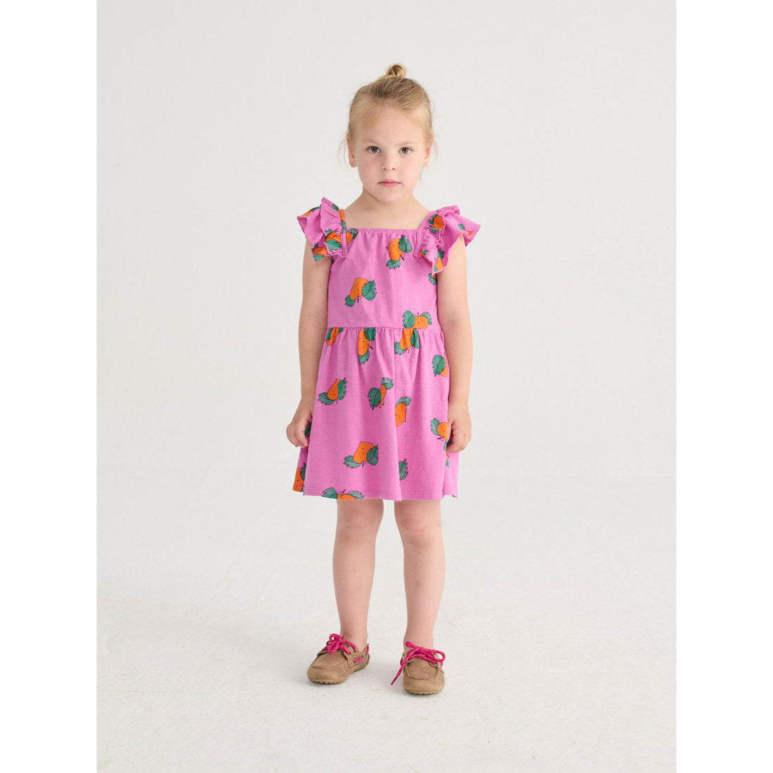 Bobo Choses Purple Tangerine All Over Ruffled Dress