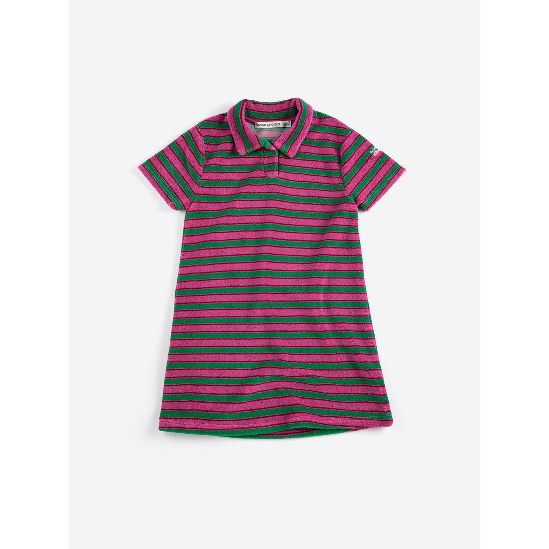 Bobo Choses Purple Striped Terry Cloth Polo Dress