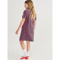 Bobo Choses Purple Striped Terry Cloth Polo Dress