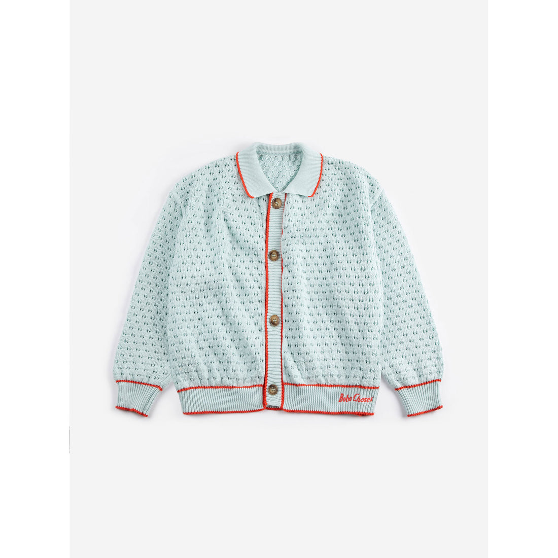 Bobo Choses Light Blue Bc Openwork Cardigan