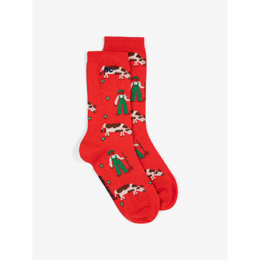 Bobo Choses Red Farm Adventure All Over Long Socks