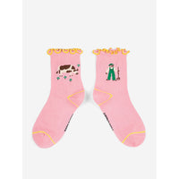 Bobo Choses Pink Farm Adventure Ruffled Short Socks