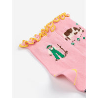 Bobo Choses Pink Farm Adventure Ruffled Short Socks