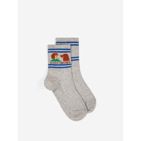 Bobo Choses Heather Grey Friends In A Pickle Short Socks