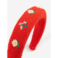 Bobo Choses Red Pixel Daisies Terry Cloth Headband