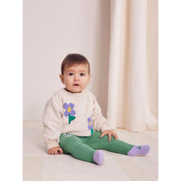 Bobo Choses Beige Pansy Flower Baby Sweatshirt