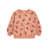 Bobo Choses Light Brown Hungry Squirrel Allover Baby Sweatshirt