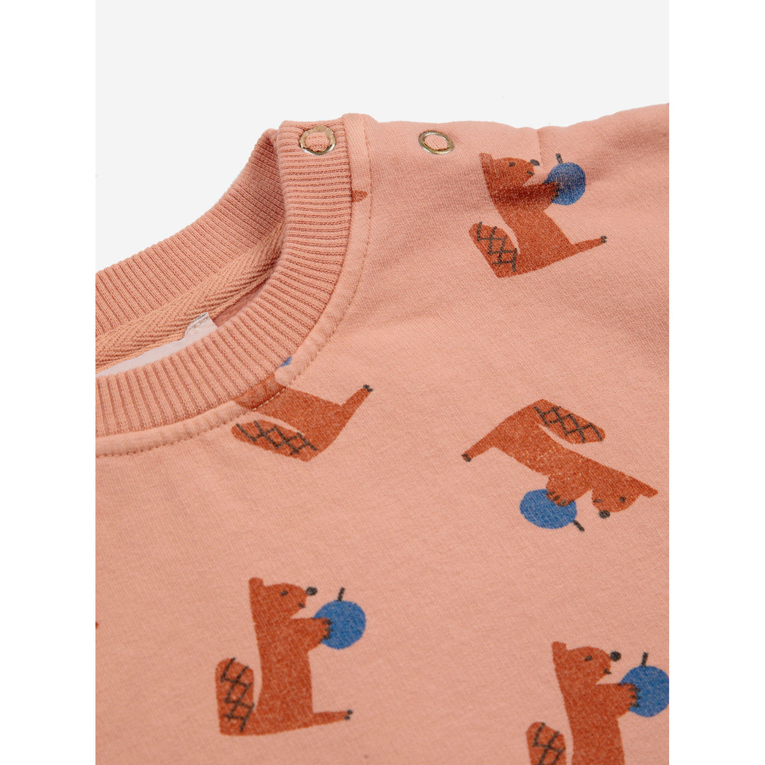 Bobo Choses Light Brown Hungry Squirrel Allover Baby Sweatshirt