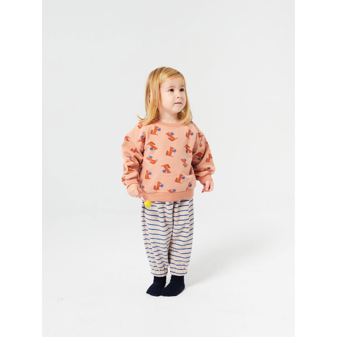 Bobo Choses Light Brown Hungry Squirrel Allover Baby Sweatshirt
