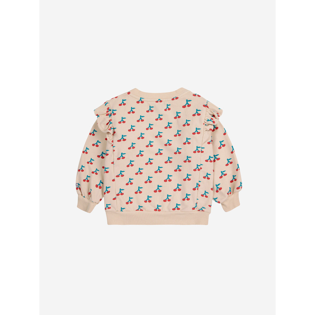 Bobo Choses White Cherry Allover Ruffle Baby Sweatshirt