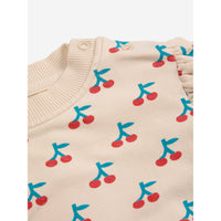 Bobo Choses White Cherry Allover Ruffle Baby Sweatshirt