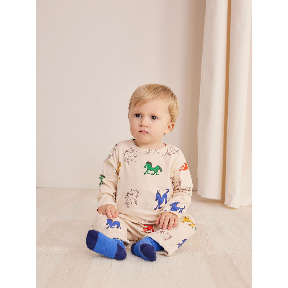 Bobo Choses Off White Wonder Horse Allover Baby Pants