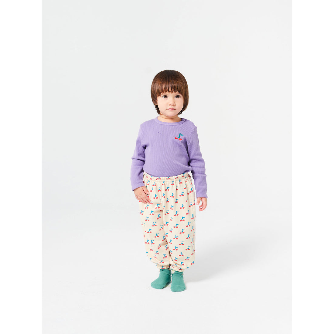 Bobo Choses White Cherry Allover Jogging Baby Pants