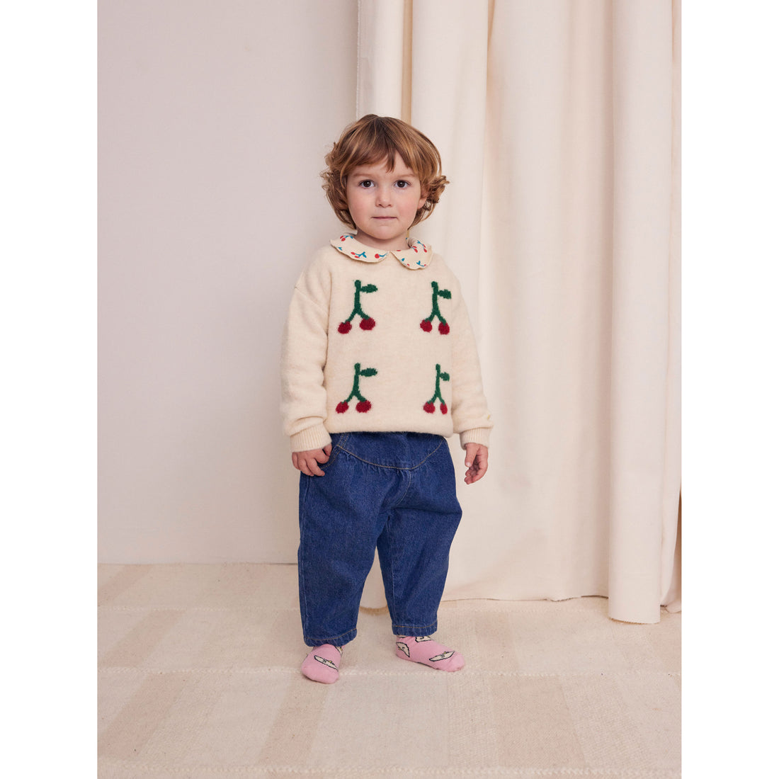Bobo Choses White Cherry Baby Sweater