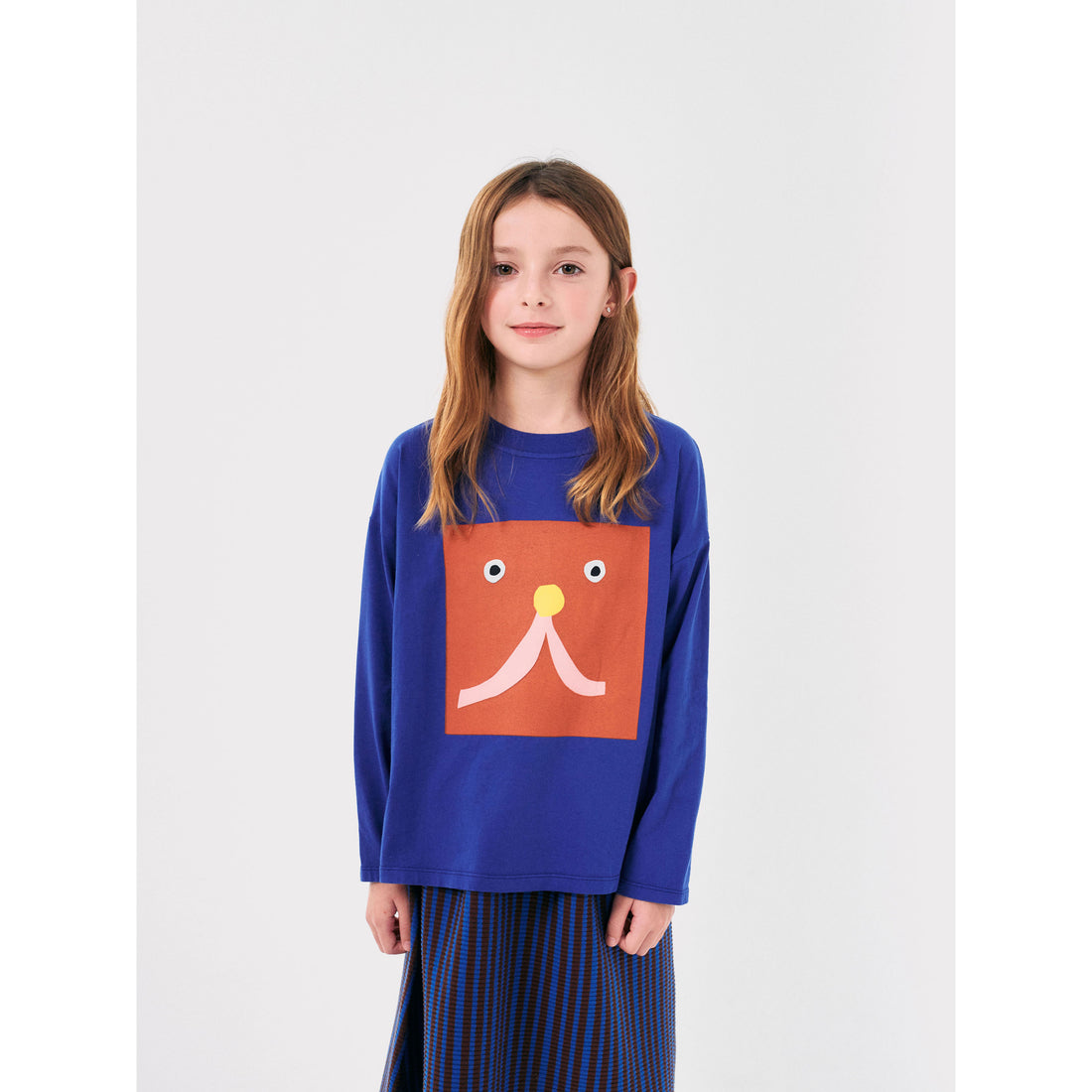 Bobo Choses Blue Funny Face T-Shirt