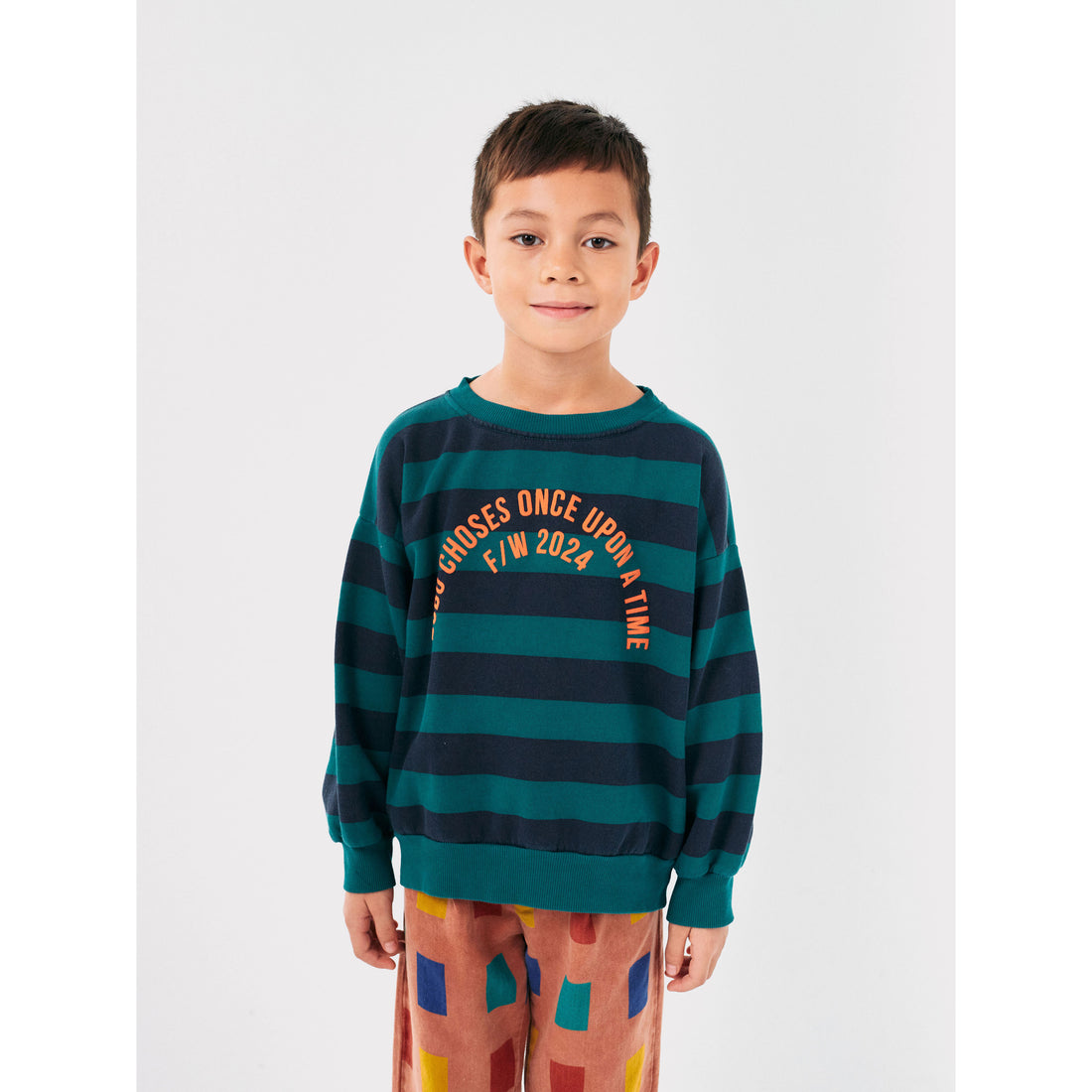 Bobo Choses Midnight Blue Bobo Circle Stripes Sweatshirt