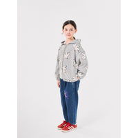 Bobo Choses Light Heather Freedom Bird Allover Zipped Hoodie