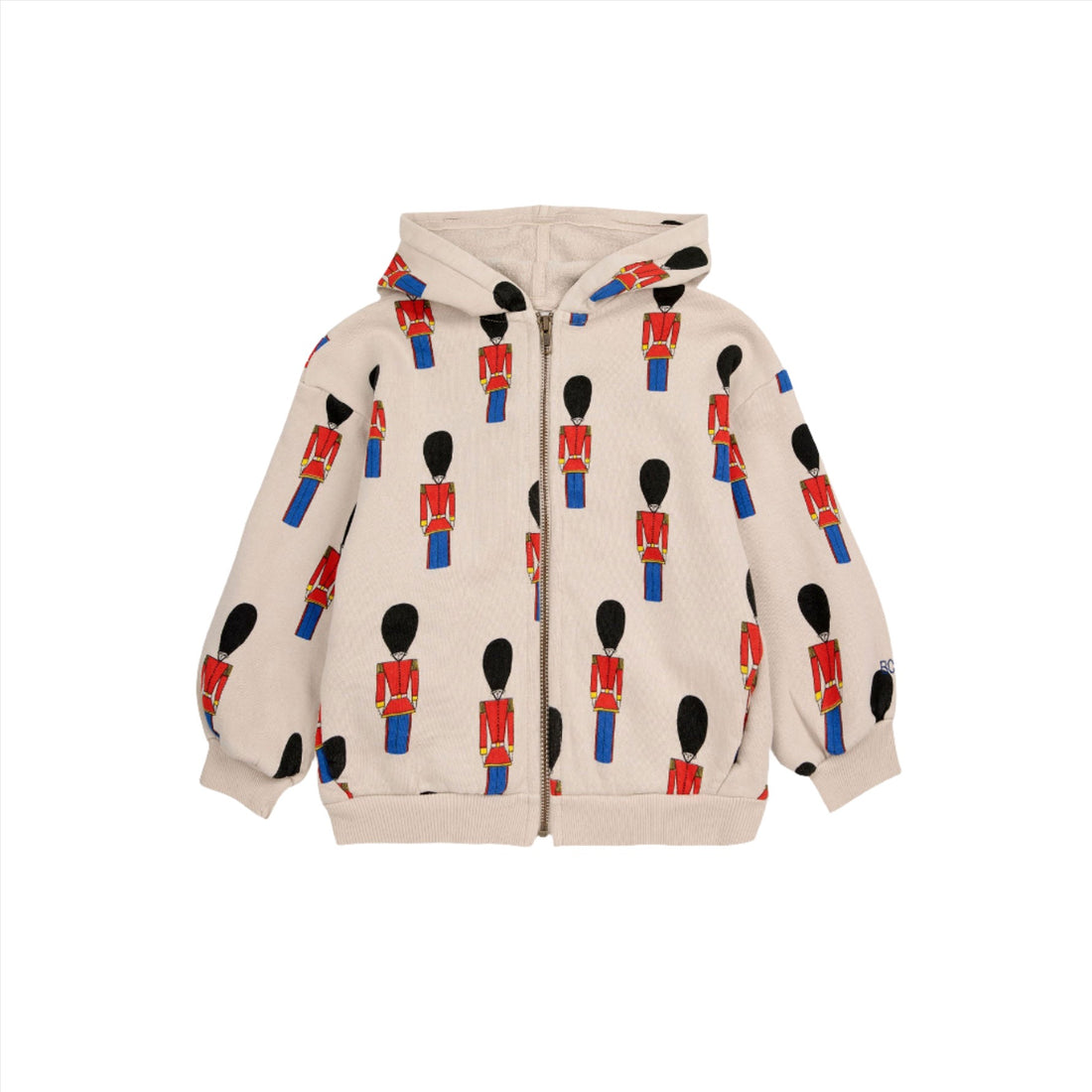 Bobo Choses Light Brown Little Tin Soldiers Allover Zipped Sweatshirt