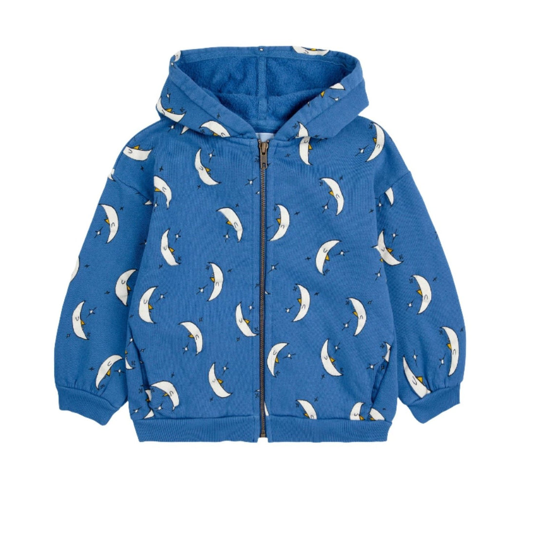 Bobo Choses Blue Beneath The Moon Allover Zipped Sweatshirt