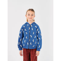 Bobo Choses Blue Beneath The Moon Allover Zipped Sweatshirt