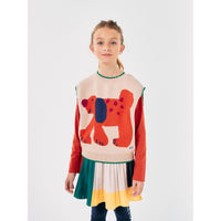 Bobo Choses Multicolor Colorblock Pleated Woven Skirt