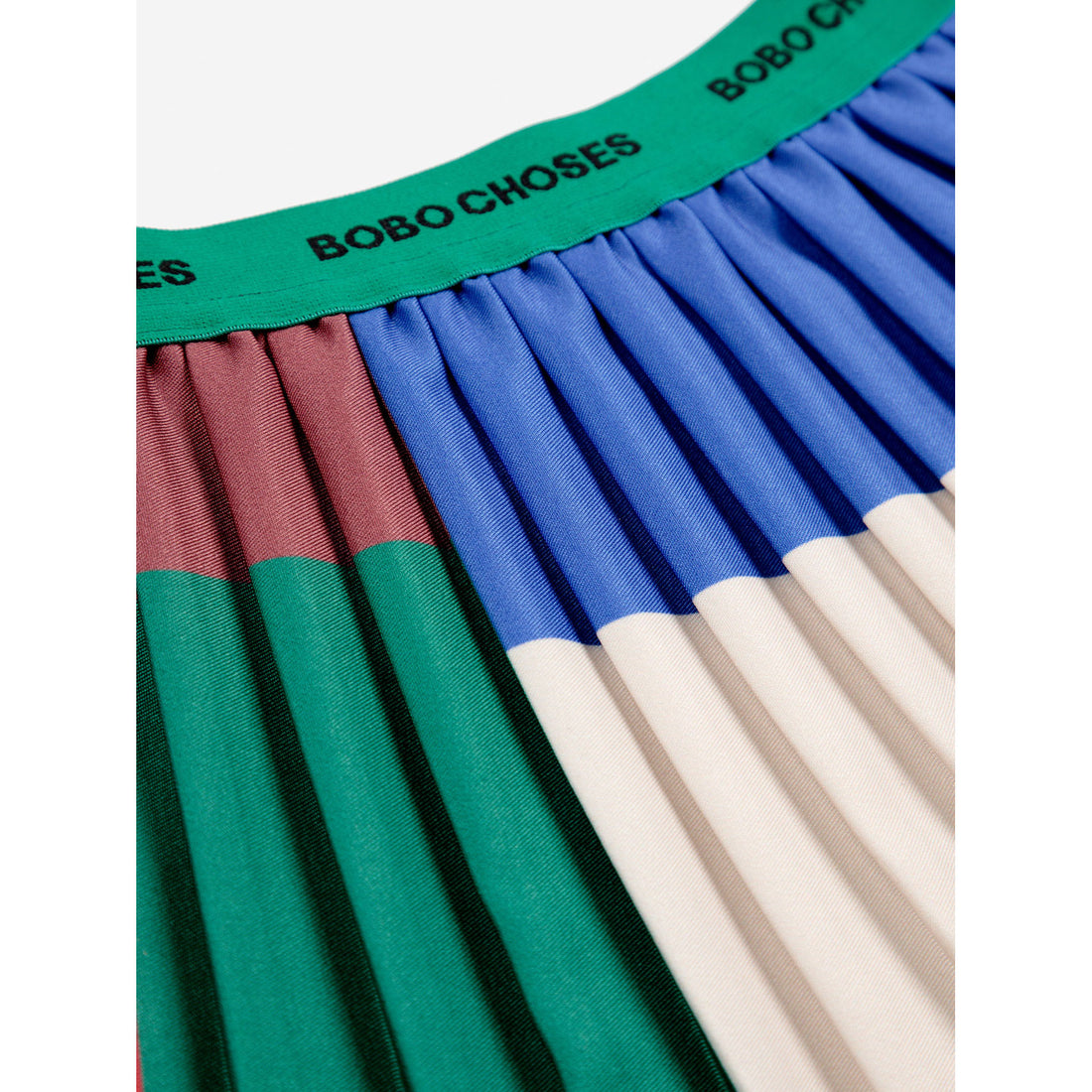 Bobo Choses Multicolor Colorblock Pleated Woven Skirt