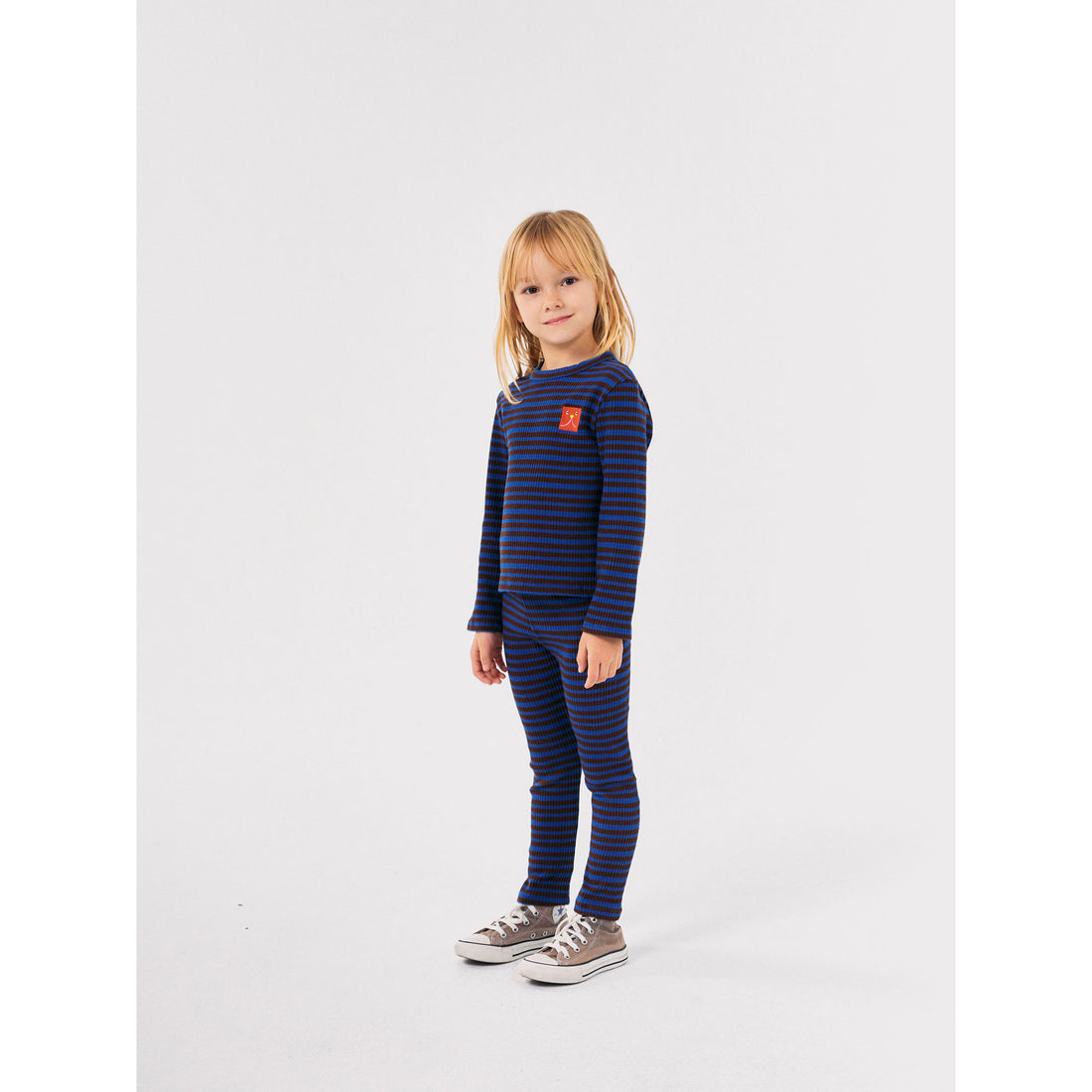 Bobo Choses Dark Brown Ribbed Stripes Legging
