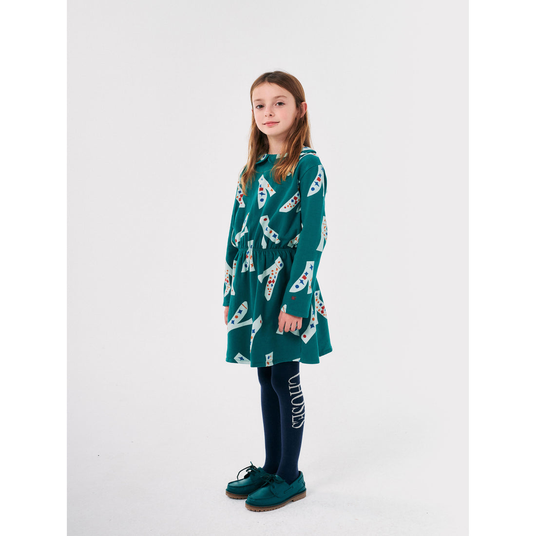 Bobo Choses Dark Green Magic Shoes Allover Dress