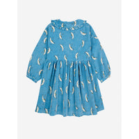 Bobo Choses Light Blue Beneath The Moon Allover Woven Dress
